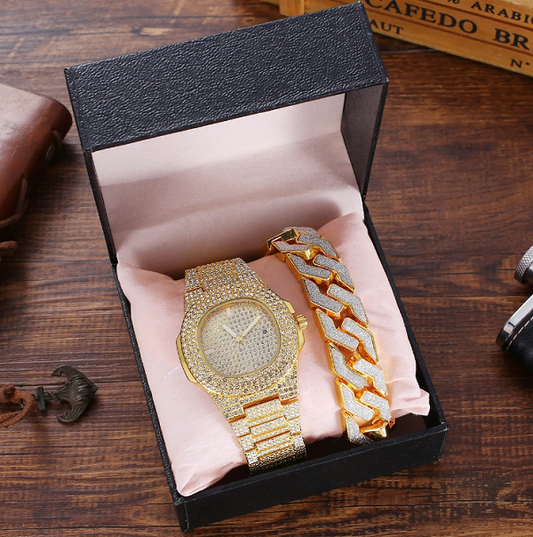 RELOJ DE LUJO + BRAZALETE